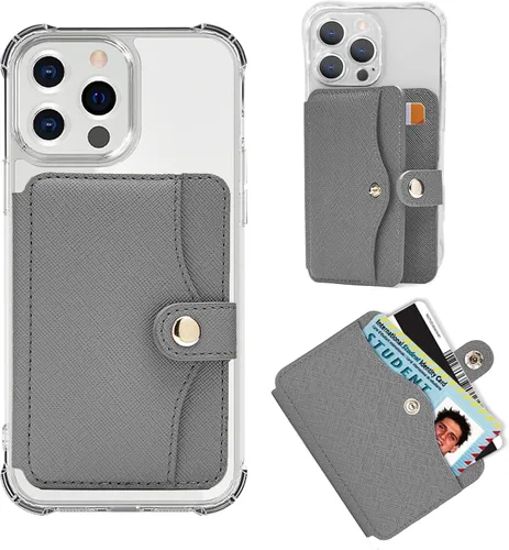 Miniatura 20 de M-Plateau Billetera para teléfono adhesiva, soporte delgado de tarjetas de crédito con adhesivo 3M para teléfono celular y funda de teléfono