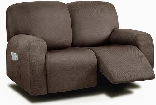 Miniatura 51 de ULTICOR Fundas para Sofá Reclinable de 8 Piezas, Fundas Elásticas de Hilo Teñido para Sofá Reclinable de 3 Cojines, Fundas Deslizables para Sofá