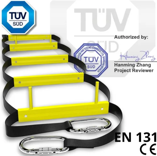 Miniatura 4 de Escalera de escape de incendios de 3 pisos de 25 pies Escalera de cuerda para casas del tercer piso Portátil, plegable y compacta Escaleras