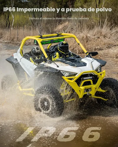 Miniatura 6 de Ehaho Rumble-X Series UTV Barra de Sonido, barra de sonido ATV metálica de 8 altavoces BT con modo de fiesta de transmisión y sincronización