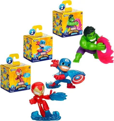 Miniatura 2 de Marvel Avengers Mighty-Verse Colección Serie 1 Multipack, Juego de figuras de acción coleccionables a escala de 6.35 cm (2.5 pulgadas), juguetes
