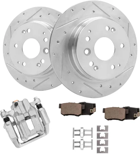 Miniatura 36 de Detroit Axle - Rotores de freno para Ford 2013-2019 Explorer Taurus Flex Lincoln MKT MKS, rotores de freno de disco ranurados perforados de repuesto