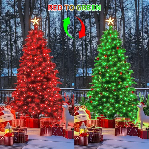 Miniatura 2 de JMEXSUSS Tira de luces LED de Navidad de 173 pies para exteriores, luces rojas y verdes de Navidad con control remoto, luces de árbol de Navidad que
