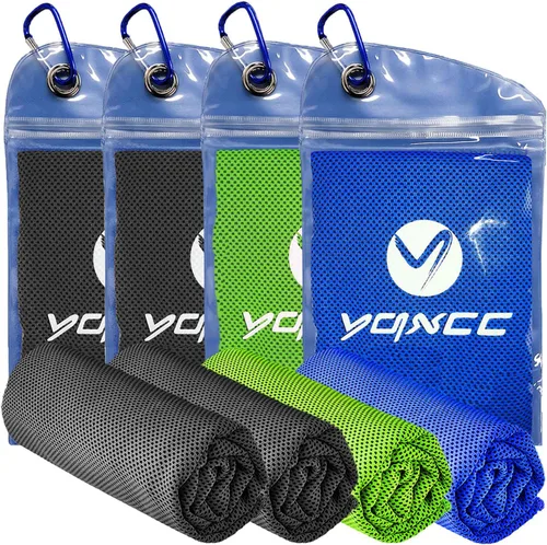 Miniatura 10 de YQXCC Paquete de 4 toallas refrescantes, 40 x 12 pulgadas, toalla de cuello frío hielo, microfibra suave y transpirable para gimnasio, yoga, golf