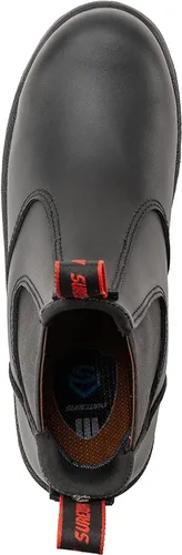 Miniatura 5 de SUREWAY Botas de trabajo sin cordones para hombre, mejoradas antideslizantes/resistentes al agua, peligro eléctrico, botas de trabajo mecánico