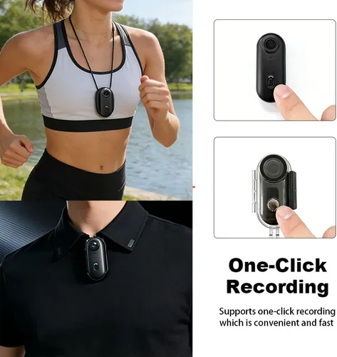 Miniatura 8 de JETO Mini cámara corporal 4K 64G, Cámara magnética portátil con clip, POV gran angular de 150°, WiFi App Live View, Caso impermeable, Caso/soporte