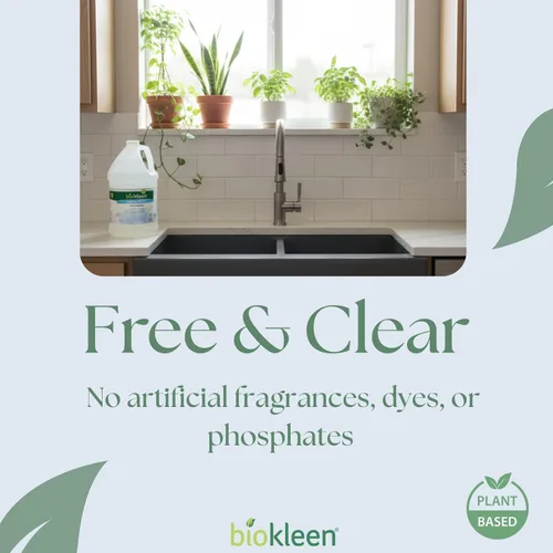 Miniatura 4 de Biokleen Free & Clear Jabón para Trastes - Líquido para Platos, Limpiador para Lavar Platos, Ecológico, No Tóxico, a Base de Plantas, Sin Fragancia