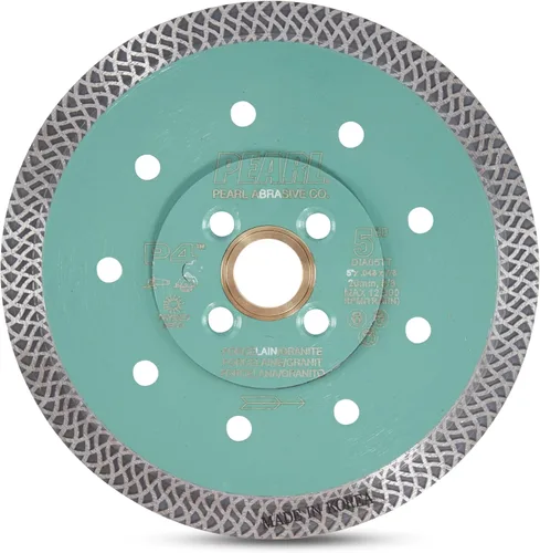 Miniatura 13 de PEARL ABRASIVE CO. Hoja de porcelana turbo de malla fina P4 de 4" 5/8"-20mm-7/8 con 4 agujeros