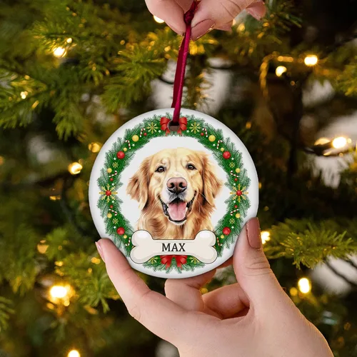 Miniatura 3 de Impreso en EE. UU. Adornos de Navidad personalizados con foto de perro, adorno de árbol de Navidad con nombre y foto de cachorro personalizados