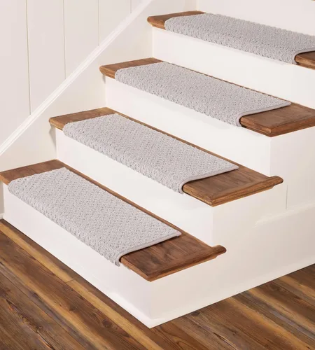 Miniatura 7 de Oak Valley Designs™ Peldaños de Alfombra con Borde Redondeado Bullnose - Alfombras Antideslizantes para Escaleras Interiores de Madera