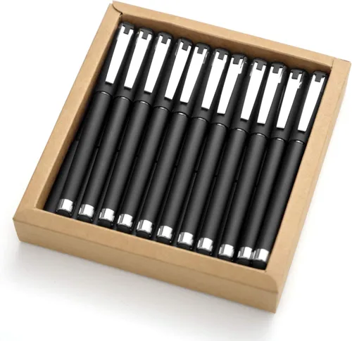 MiSiBao - Bolígrafos de gel de tinta negra de 0.5mm, 2 en 1, punta media con lápiz táctil, escritura suave para oficina (tinta negra 18 unidades