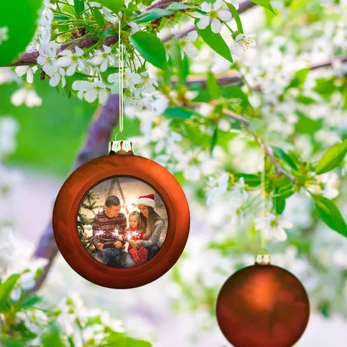 Miniatura 6 de Adorno de bola de foto personalizada adorno decorativo de Navidad de bola colgante. Tamaño grande