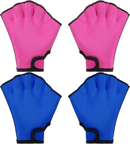 Miniatura 10 de Sumind 2 pares de guantes de natación de neopreno para entrenamiento acuático, guantes de neopreno, para fitness, aeróbicos acuáticos, entrenamiento