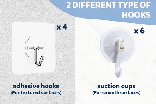 Miniatura 6 de 2 x Organizador de juguetes de baño con malla + 8 ganchos ultra resistentes – El soporte perfecto para juguetes en la bañera, el baño o la ducha