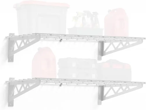 Miniatura 8 de Estante de pared SafeRacks, para garaje, 2 unidades, 45.72 x 121.92 cm, con ganchos para bicicleta Hammertone