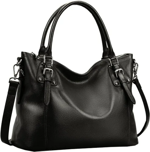 HESHE - Carteras y bolsos de cuero genuino para mujer, bolso de mano, bolso de hombro, bolso de asa superior, bolso cruzado, bolso tipo morral