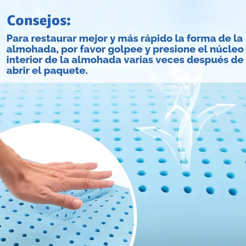 Miniatura 4 de CushZone Almohadas de espuma viscoelástica para dormir, almohada de cama con funda extraíble y lavable a máquina, almohada de cama para dormir