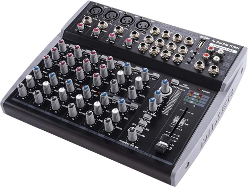 Miniatura 2 de Sound Town Mezclador de audio profesional de 12 canales con interfaz USB, grabación, EQ, Bluetooth, DSP y 48V Phantom (TRITON-A12BD)