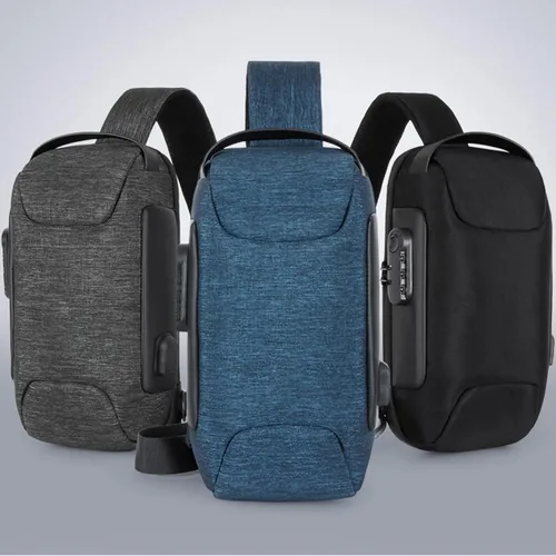 Miniatura 6 de Bolsa de pecho antirrobo, bolsas casuales geniales con bloqueo de contraseña, bolsa de mensajero deportiva de moda con un hombro para hombre