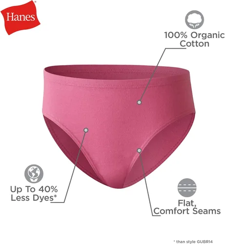 Miniatura 3 de Hanes Ultimate - Ropa interior para niña, Pure Comfort Organic 100% algodón, bragas, calzoncillos e hipsters, paquete de 8