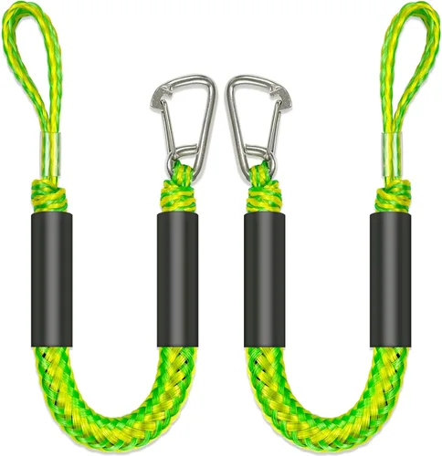 Miniatura 9 de Líneas de defensa de 2.5 pies, 2 piezas, líneas elásticas premium para barco con clip de acero inoxidable 316 para parachoques de barco/defensa
