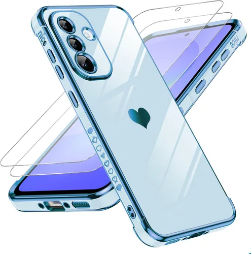 Miniatura 111 de LeYi for Moto G 5G 2025 Case: with Tempered Glass Screen Protector [2 Pcs]+ Full Camera Lens Protection,Love Heart Plating Cute Luxury Soft TPU