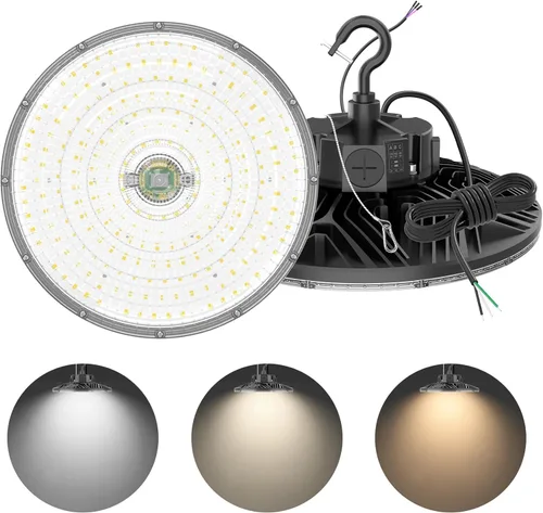 Miniatura 22 de Luz LED de alta bahía de 240W, AC100-277V 33,600LM 0-10V regulable (equivalente a 1200W HID/HPS) UL listado IP65 impermeable 5000K UFO LED luces