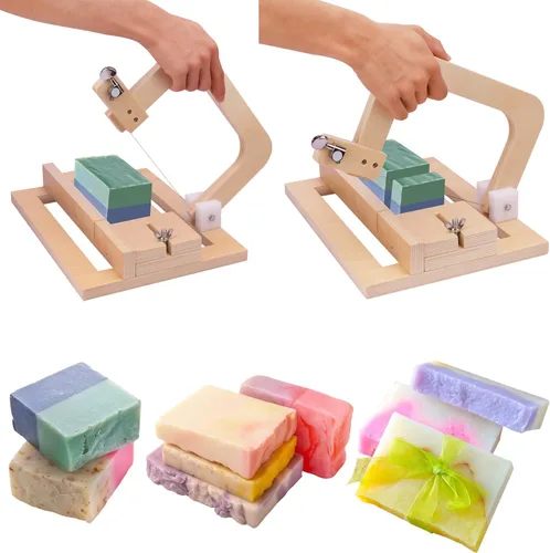 Miniatura 5 de kukmakri Cortador de jabón de madera para hacer jabón, 13.4 x 9.5 x 7.6 pulgadas, suministros de fabricación de jabón hechos a mano, herramienta