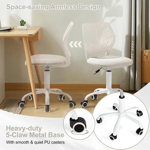 Miniatura 6 de Homy Casa Silla de oficina ergonómica con cojín de tela transpirable y base giratoria ajustable para espacios de trabajo comerciales y oficinas