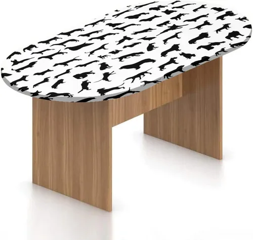 Miniatura 12 de Mantel ajustable ovalado de poliéster con borde elástico, para amantes de los perros, pastor austratliano con estampado de mastín italiano, se