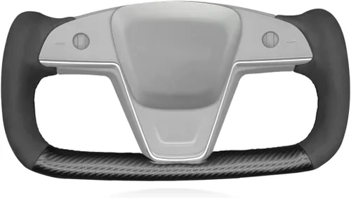 Miniatura 12 de MEWANT Funda para volante de automóvil de piel sintética cosida a mano para Tesla Yoke Model S Plaid 2021-2023/Model X 2021-2023, accesorios