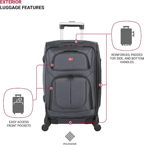 Miniatura 199 de SwissGear - Equipaje suave expandible Sion con ruedas, Negro