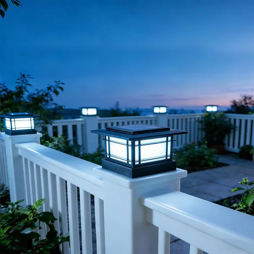 Miniatura 7 de Dynaming Luces solares de 4 x 4 para exteriores con 2 modos de color, luces solares para poste de valla, carcasa negra para postes de vinilo/madera