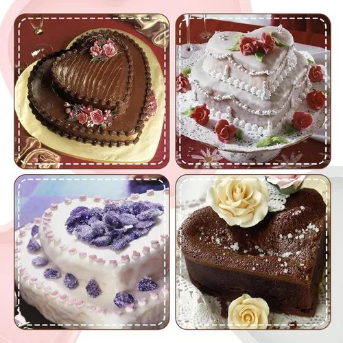 Miniatura 7 de 3 moldes de silicona en forma de corazón, moldes antiadherentes de silicona para tartas de 3 capas para hornear, moldes para tartas de queso