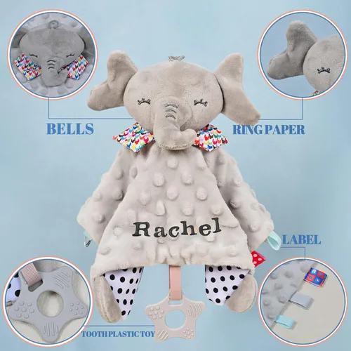Miniatura 4 de Manta de seguridad para bebé, regalos personalizados para bebés con nombre, regalos para baby shower de Navidad, juguetes para bebés recién nacidos