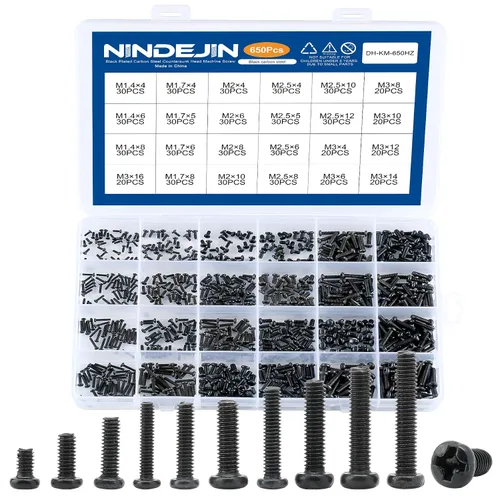 Miniatura 11 de NINDEJIN Juego de tornillos de acero al carbono para computadora portátil, 720 unidades, cabeza plana, surtidos de tornillos Phillips