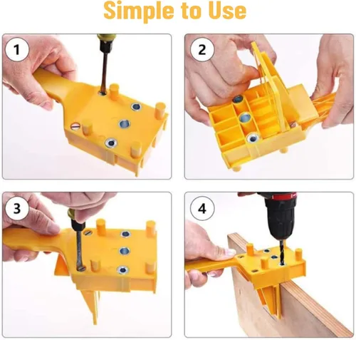 Miniatura 4 de 8 unids/set localizador de agujeros de perforación para carpintería, plantilla de clavija de clavija de conexión de tablero de madera, localizador