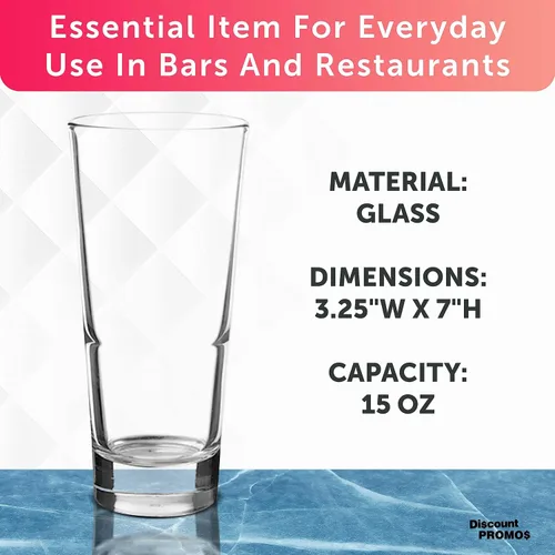Miniatura 4 de DISCOUNT PROMOS Juego de 10 vasos Navara Highball de 15 onzas, paquete a granel, perfectos para utensilios de bar, mezcla de cócteles, vasos para En