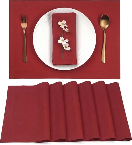 Miniatura 19 de Classic Linen™ by D'Moksha - Juego de 4 manteles individuales naturales, 14 x 19 pulgadas, lino 100% puro, lavables a máquina, verano