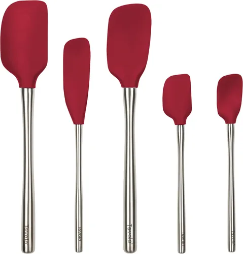 Miniatura 16 de Tovolo Juego de utensilios de silicona de 5 piezas (aguamarina clara): espátula, cuchara, raspador de tarros, mini espátula y mini cuchara Agua claro