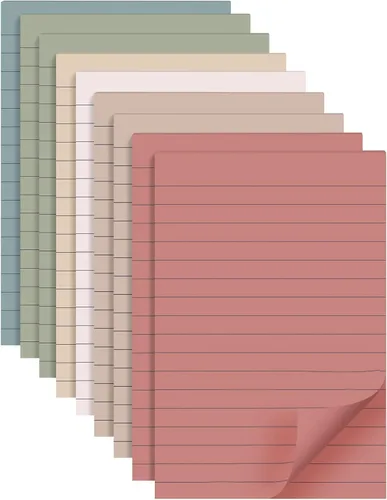 9 almohadillas de notas adhesivas forradas de 4 x 6 pulgadas, notas autoadhesivas en poste, colores vintage, súper poder de adhesión, 40