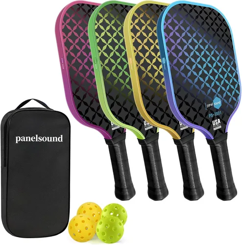 Miniatura 8 de Pickleball Paddles Set of 2 or 4, USAPA Approved Fiberglass Pickleball Racket Set with 4 Outdoor Pickleballs and 1 Carrying Case Paquete de 2