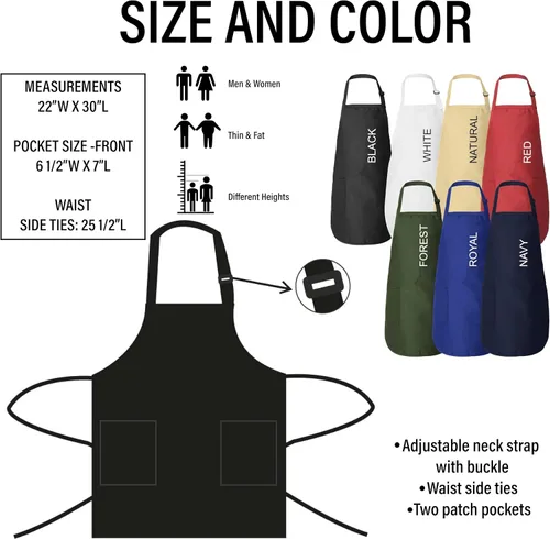 Miniatura 5 de ROKO CLOTHING Delantal de chef personalizado con nombre para hombres y mujeres con bolsillos, regalos personalizados para hornear, regalo de cocina