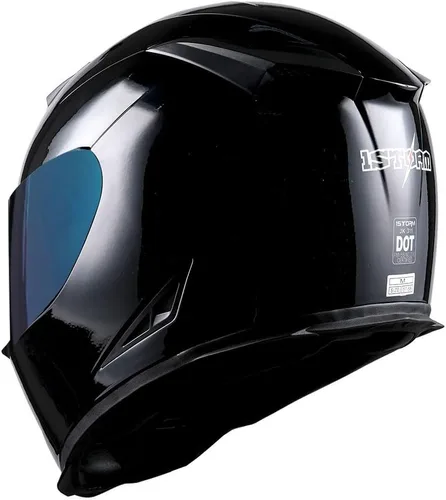 Miniatura 4 de Casco integral para motocicleta 1Storm con diseño de cráneo rey en mate negro + una visera transparente extra: HJK311 negro (Glossyblack)