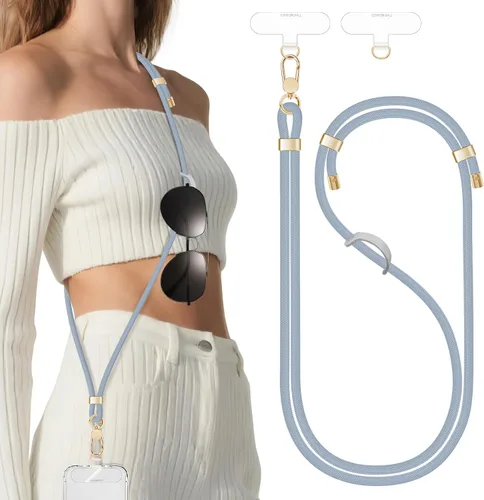 Miniatura 10 de Cordones para teléfono alrededor del cuello, correa cruzada para teléfono celular con hebillas de metal de primera calidad, soporte universal