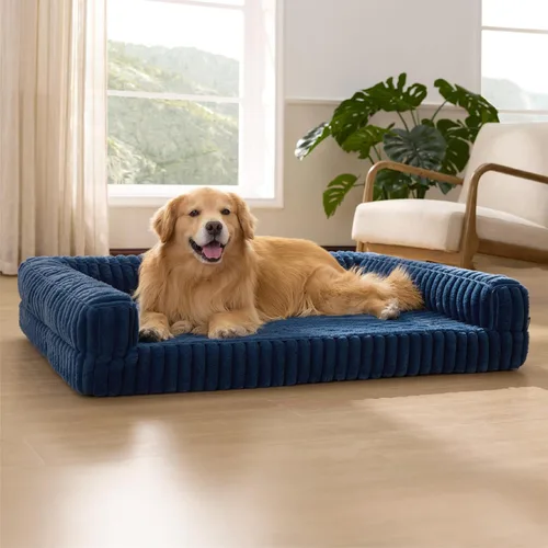 Miniatura 25 de Bedsure - Cama ortopédica para perros medianos, camas impermeables de espuma viscoelástica medianas con lados, sofá de espuma de nido de abeja