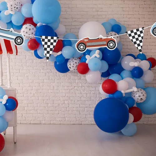 Miniatura 5 de Cartel de cumpleaños con temática de auto de carreras retro, decoración de fiesta de coche de carreras, decoración rápida de una fiesta para niños