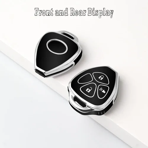 Miniatura 3 de QBUC Funda para llavero Toyota con llavero, funda para llave de automóvil para Toyota 4Runner Corolla Matrix RAV4 Venza Yaris 2006-2018, Scion iQ tC