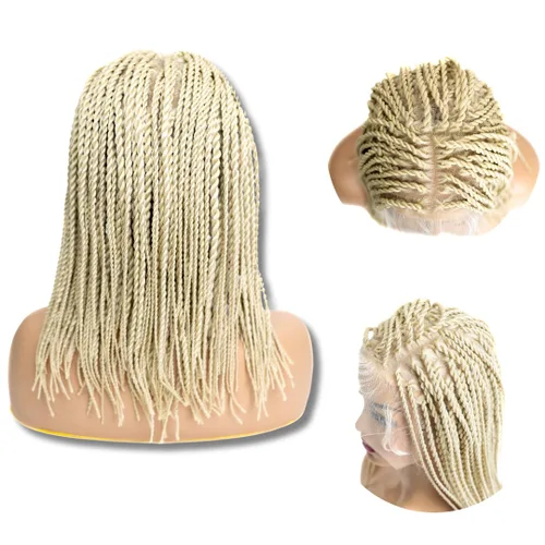 Miniatura 13 de PIB Peluca de encaje completo individual de 12 pulgadas, diseño de Passion Twist con raya cuadrada, pelucas trenzadas sin nudos para mujeres negras