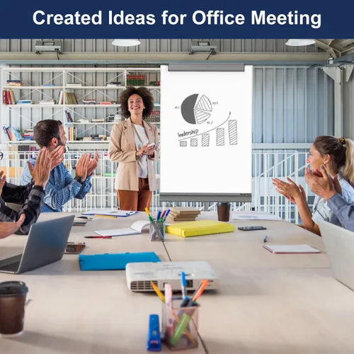 Miniatura 8 de TSJ OFFICE Pizarra blanca móvil de pie - 101,6 x 66 cm Pizarra blanca de borrado en seco con trípode y soporte con ruedas, caballete desplegable